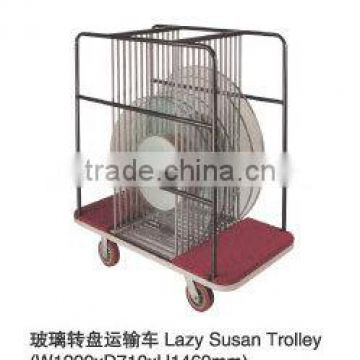 Lazy susan glass table trolley