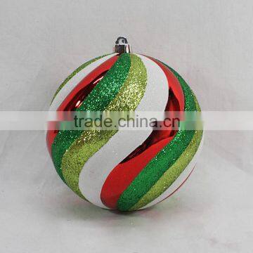 Christmas plastic hand painting glitter wholesale plastic colorful blowout ball decoration / bauble ornamnets