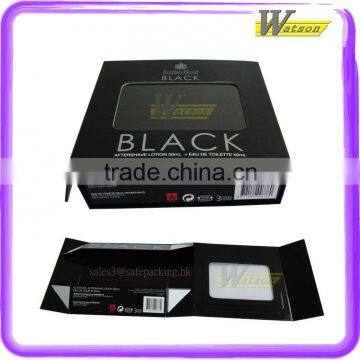 Good quality custom paper flat folding gift boxes for Aftershave lotion