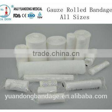 YD30661 cotton gauze rolled bleached bandage with CE&FDA&ISO for hospital