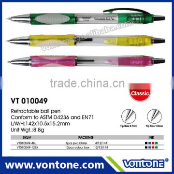 Wholesale transparent Promotional Ball Pen,retractable ball pen