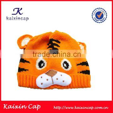 customized winter fashion cartoon cute little tiger beanie hat