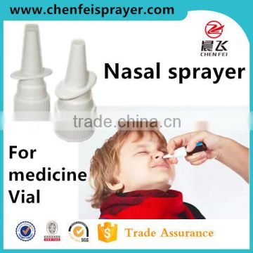 Custom 18 410 ribbed closure dispenser rate 0.1ML nozzle medical use nasal sprayer head plastic nasal sprayer pump for bottle