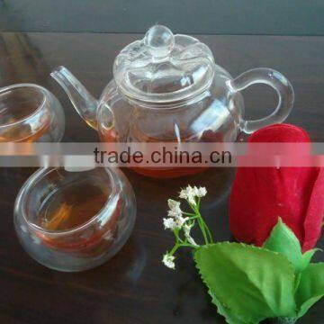 2012 fashionable Handmade process Eco-friendly Pyrex glass tea pot set