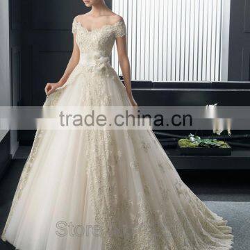 New Fashionable Organza Lace Princess Wedding dress 2015 Summer