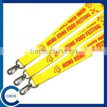 Custom Printing Polyester Red Lanyard With Metal Bulldog Clip For Events