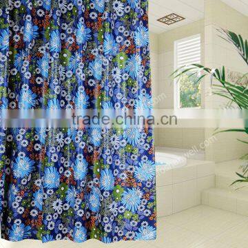 Elegance flower shower curtain with eyelet and hook