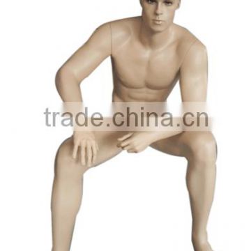 Hot sale seating male Fiberglass display mannequin