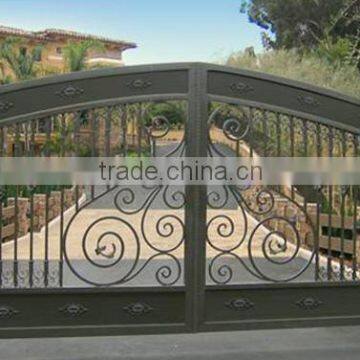 hot-dip galvanized scroll bending wrought iron main gate