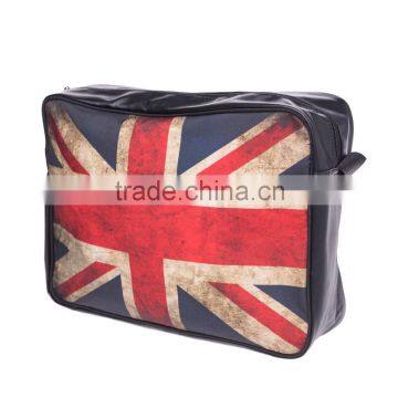 2016 hot fashion 3D retro Union Jack the Union Flag printing one side leather courier bags Shoulder bag message bags