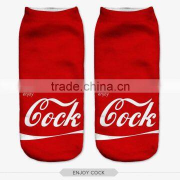 Red Hot Ankle Socks Soenjoy Cock High Quality 3d Full Print Colorful Ankle Socks Sports Unisex Custom Hot Sale Stretch Spandex photo-3
