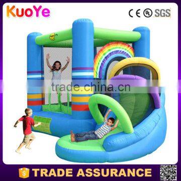 0.55mm PVC tarpaulin rainbow theme inflatable combo,inflatable bouncer with slide for kids