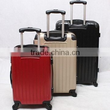 stock ABS+PC 3pcs expandable carry on rolling trolley luggage set