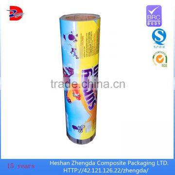 color print plastic film candy sachet packaging roll stock