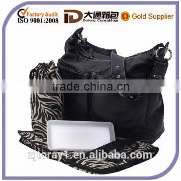 China Durable leather tote diaper bag for mummy