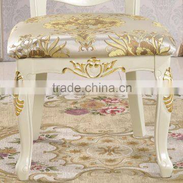 Italian Antique Style Gold Leaf Baroque Dining Chair Luxury White Wedding Chair photo-4