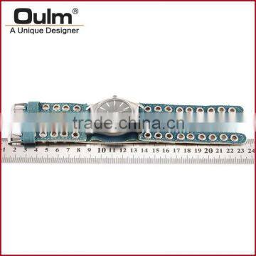 2015 Oulm Large Wristwatches, Fashion Denim Jewelry Watch, Quartz Watch Made in China photo-3