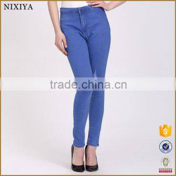 Fashion Classic Blue Jean Pants Ladies Denim Pants Wholesale 2016