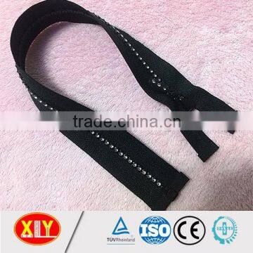 high quality custom length plastic diamond zipper , rhinestone zipper