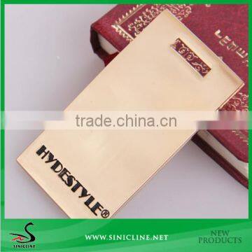 Sinicline Zinc Metal Tag With Black Paint Brand Logo For Leather Garment