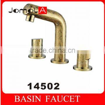 Dual handle 8 widespread Deck mounted Decord finish Basin faucet