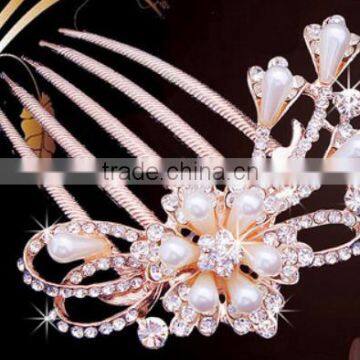 Rhinestones and pearls comb hair product fashional style wedding bride hair pieces