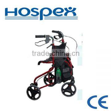 Three wheels rollator with constructed whith steel