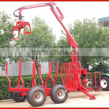 5ton 8ton log trailer with crane for forestry working