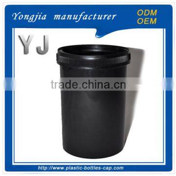 Black plastic wide mouth ink jar for glue