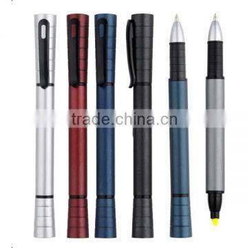 wholesale 2 side 2 in 1 highlighter ball pen cap-off