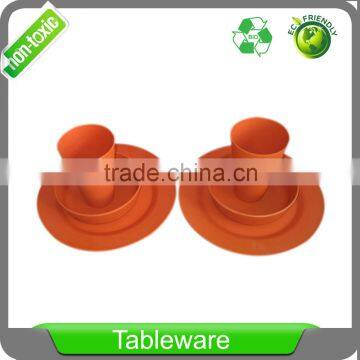 Biodegradable Eco Friendly Bamboo Fiber Tableware Large 5 Inch Round Picnic Bowl Set in Gift Box photo-4