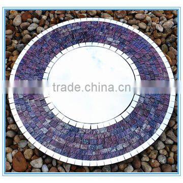 Purple Tempered Glass Frame 1.2CM MDF Handmade Beveled Mosaic Frame Mirror 40x40cm