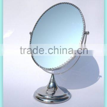 new arrival oval metal jewelry/cosmetic/make up double sided desktop mirror