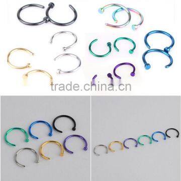 NR9105 Hot Sale Medical Titanium Nose Hoop Nose Rings Body Piercing Jewelry 7 Colors Body Jewelry