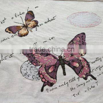 jacquard cushion polycotton cushion for home &hotel decoration &promotion&gift pink butterfly design-4