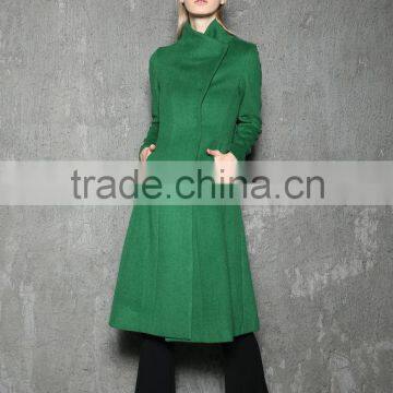 Green Long Coat Winter Coat Wool Jacket Army Coat