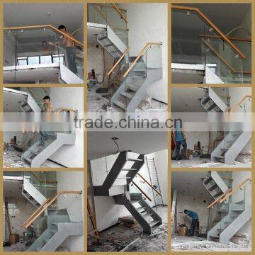 Prefabricated Save Space Small Wrought Iron Wooden Straight Stairs --YUDI photo-6