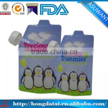 High quality logo printed reusable spout pouch for drink packaging