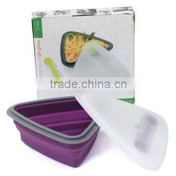 Triangular folding lunch box,Silicone Collapsible Lunch Box