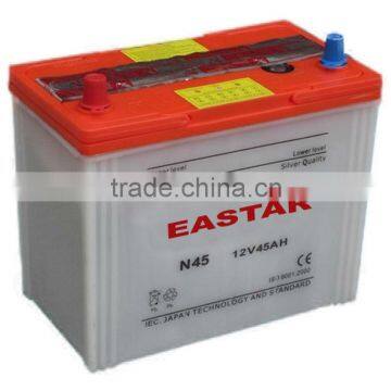 JIS standard N45 dry charged Car battery 12V 45Ah