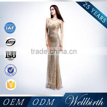 2015 Pakistan Customize Golden Sequin  New Lady Fashion Dress