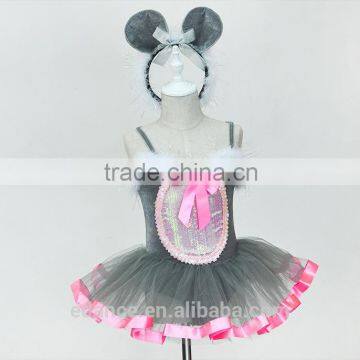 Mice princess Leotard with skirt for stage,Childrens' ballet leotard with tutu for performance