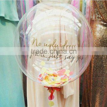 2016 Hot Sale 12-36inch Round Latex Transparent Balloons For Wedding Decoration Party Decoration With Tassels Most Popular photo-2