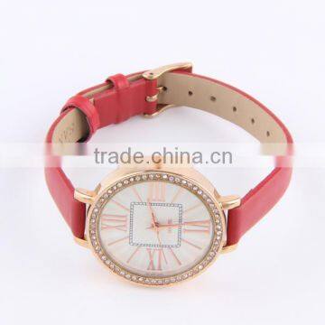 Water Resistant Quartz Strap Watch With Diamond