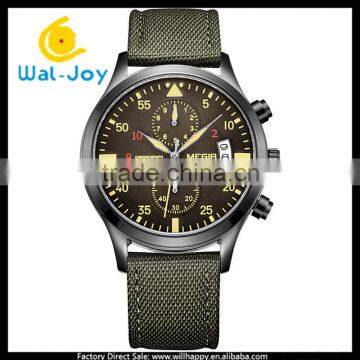 WJ-5511 Complete Calendar Multifunction Megir Brand Genuine Leather Men Waterproof Watch photo-4