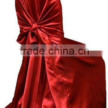 Apple red universal satin chair cover&satin self-tie chair cover