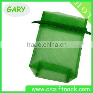 Wide Bottom Green Organza Bottle Gift Bag for Cosmetic/Wine/Cup