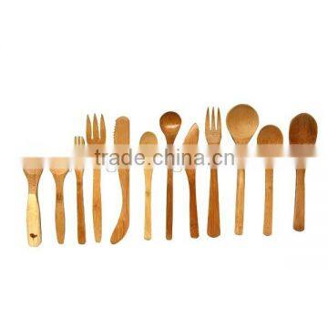 Bamboo measuring ice cream spoon tea baby coffee spoon fork