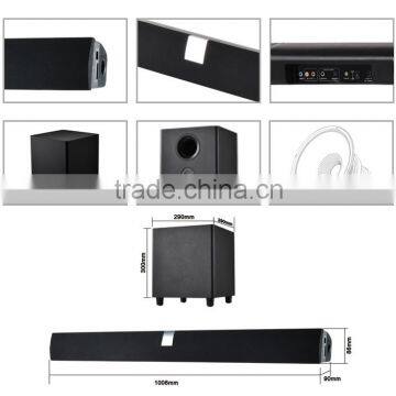 RMS 100 Watts 3D Surround Sound Home Theater Soundbar/ Sound Bar and 6.5" Subwoofer, With USB SD Bluetooth Optical for Tv