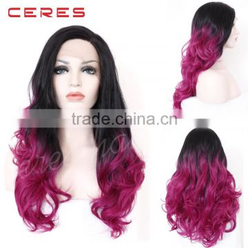 ombre red synthetic lace front wigs ombre curly lace wigs for african american